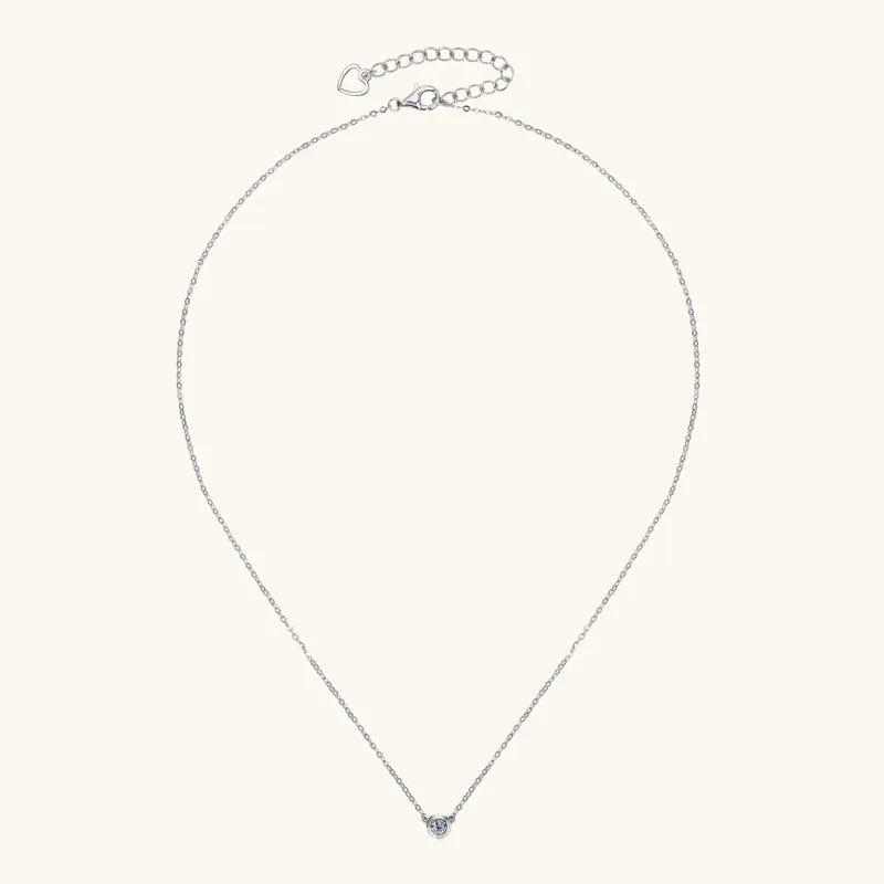 3mm Moissanite Diamond Round Pendant Necklaces for Women 925 Sterling Silver Chains Wedding Fine Jewelry Gift Collares