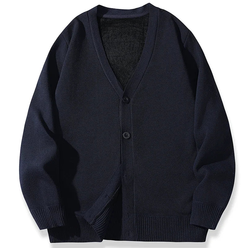 2026 New Men's Casual Long Sleeved Velvet Sweater Cardigan Knitted Jacket Top Autumn and Winter Fashionable Versatile Jacket