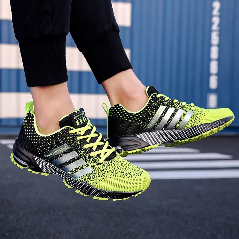 Men's and women's flying mesh surface spring summer breathable casual sports shoes flat vulcanized couple running big size48