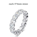 3/4mm Heart Cut D Color Moissanite Rings Full Diamond Luxury Bridal Promise Band for Women Original S925 Silver Jewelry