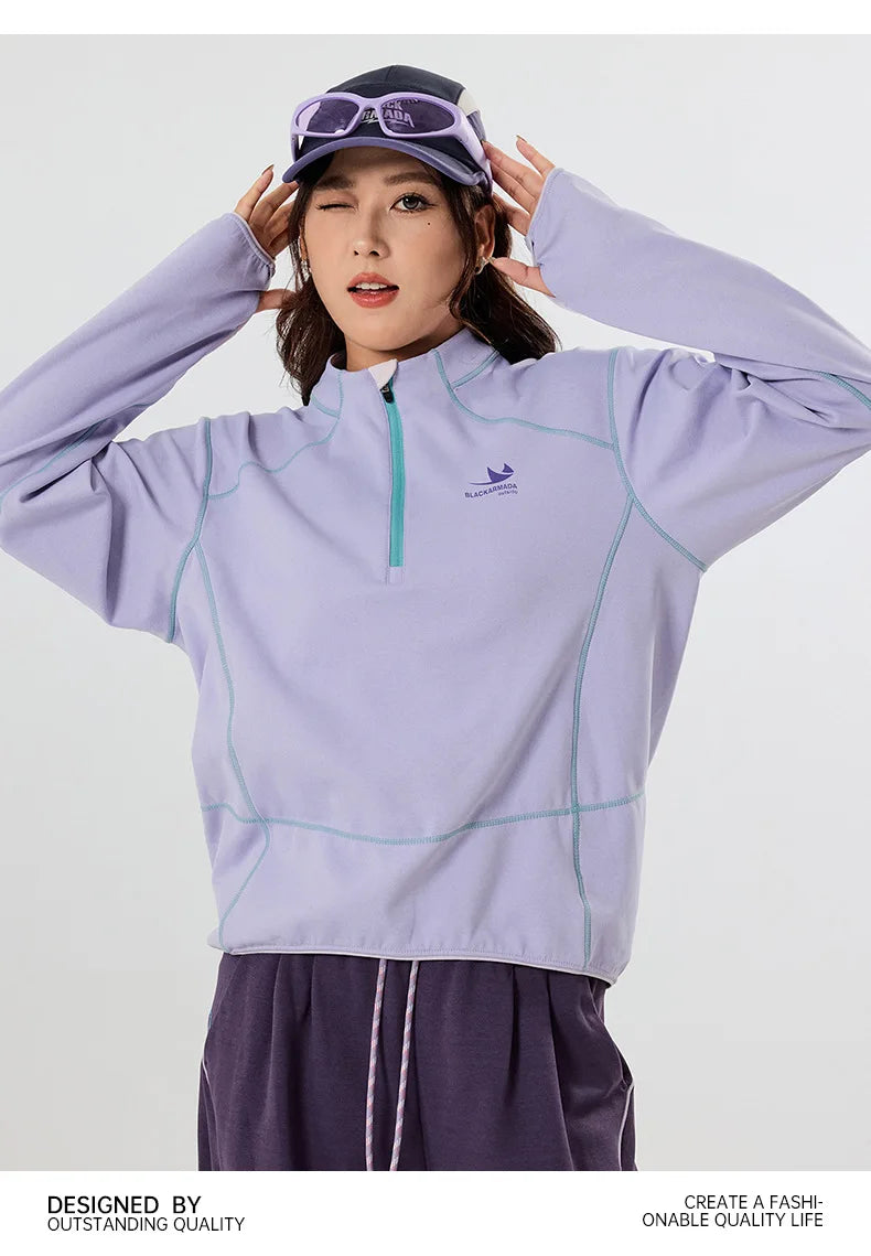 Retro Lightweight Quick-Dry Long-Sleeve Outdoor Top for Couples: Ideal for Running & Cycling