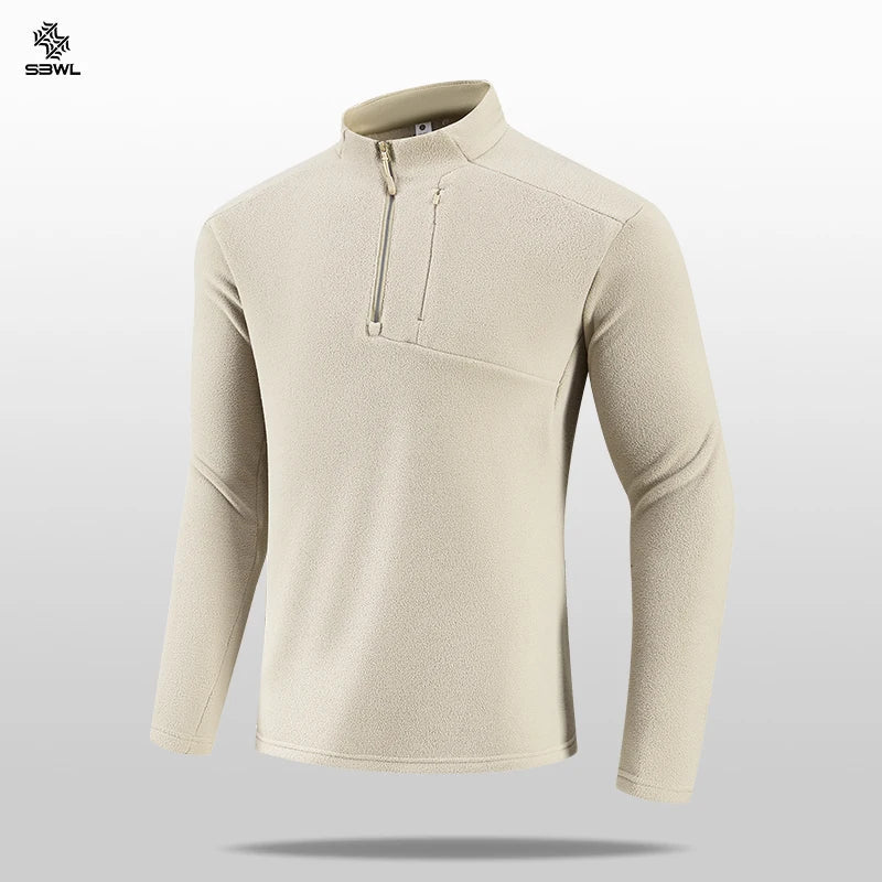 SBWL New high-quality men's autumn and winter outdoor sports inner layer warm long-sleeved T-shirt fitness running jacket Tops