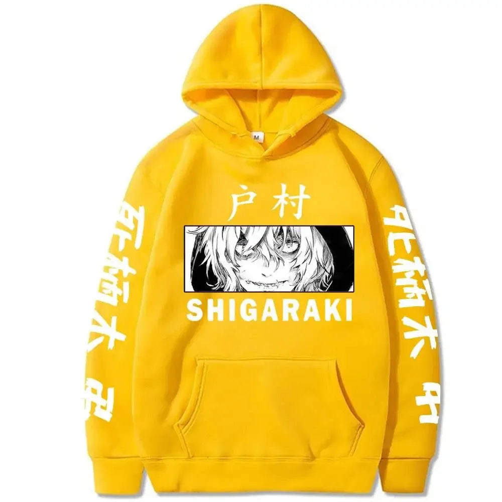 سترة رجالية بقلنسوة بتصميم أنمي ياباني My Hero Academia SHIGARAKI، كنزة بغطاء للرأس للرجال بأكمام طويلة بطراز الهيب هوب هاراجوكو شيغاراكي تومورا للجنسين بمقاس كبير