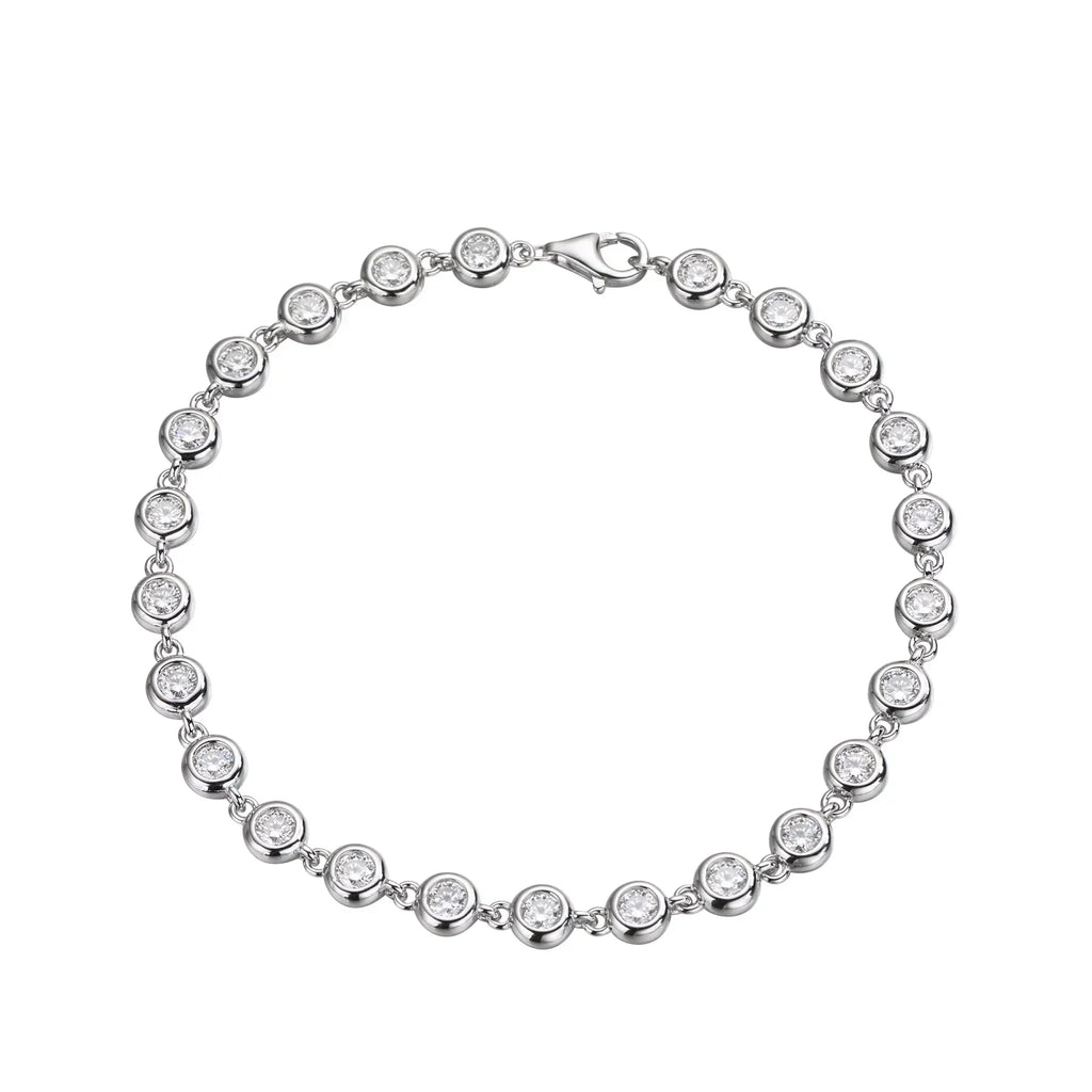 3mm Moissanite Tennis Bracelet GRA Certified s925 Sterling Sliver Dainty Bezel Bracelets for Women Man Wedding Jewelry