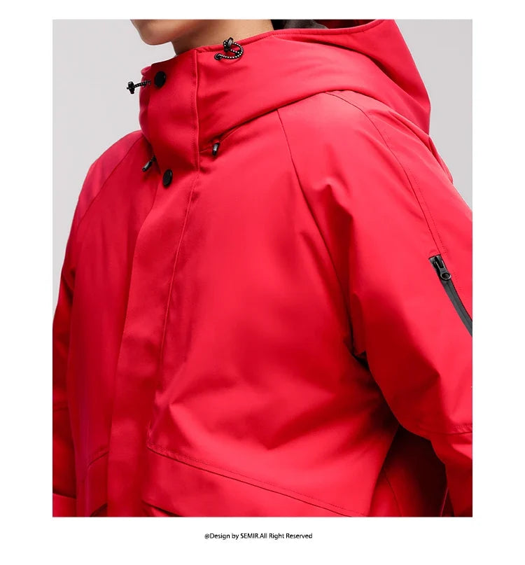 Down Jacket Men Mid-Length 2026 Winter New RainproofStain-ResistantOil-Proof Windproof Loose Hooded Versatile Down Jacket