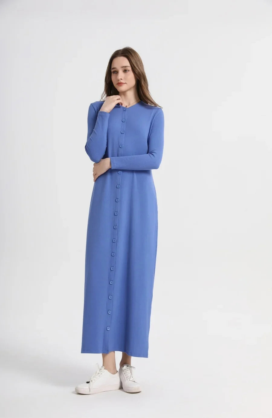 2025 summer woman dress comfortable ribbing maxi button dress  lady clothes