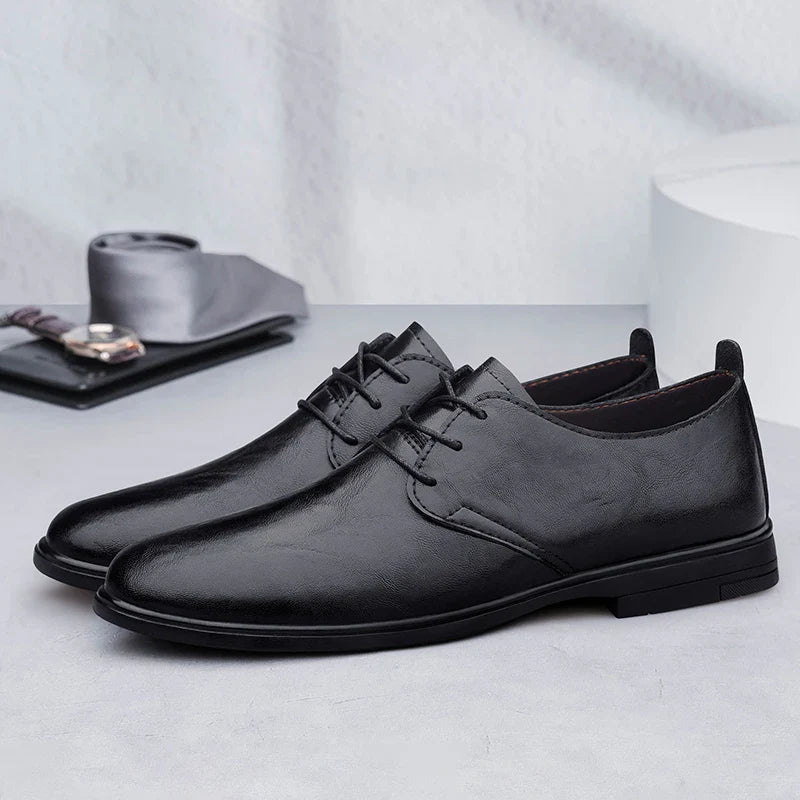 High Quality Handmade Casual Leather Business Shoes Mens Formal Oxford Office Shoes Fashion Lace-up Casual Flat Designer Shoes