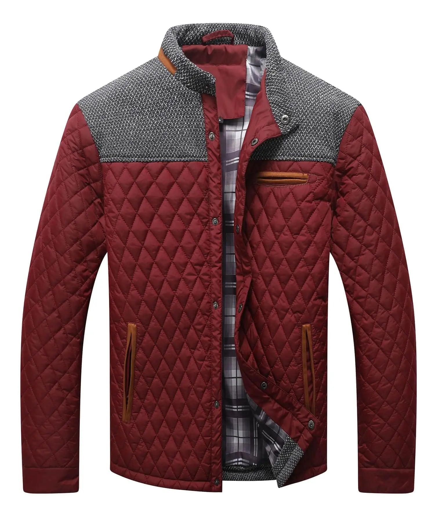 Men's Jackets Casual Bomber Coat Diamond Quilted Puffer Down Lightweight Casual Button Down High Quality Overshirt Us Size