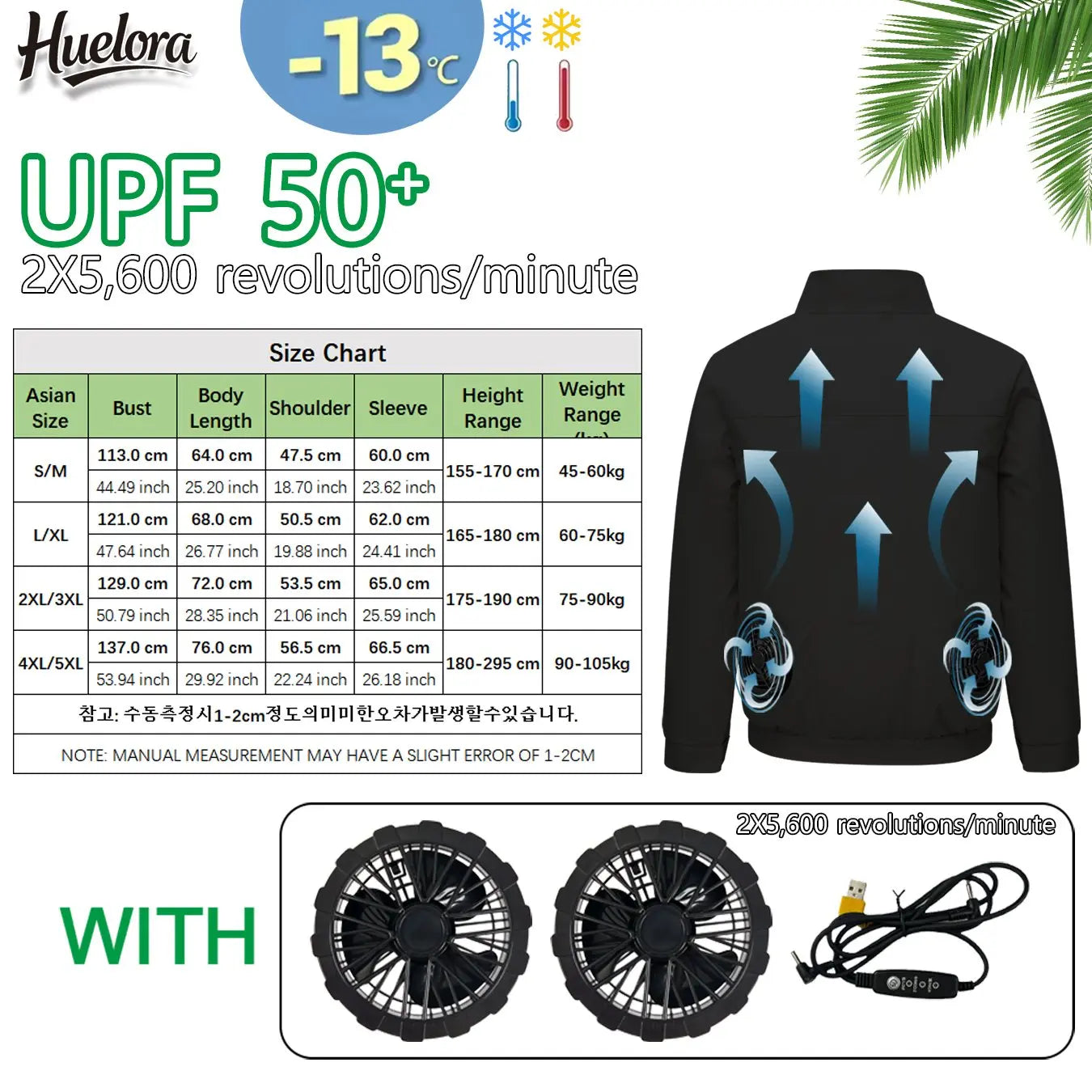 Cool Jacket Men's Hot Weather Work Fan Coat USB Refrigeration Air Conditioning Clothes Women's Body Cooling Fishing Clothes Vest