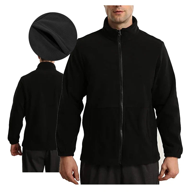 Soft Polar Fleece Jacket with Pockets Lightweight Outdoor Recreation Full Zip Coat
