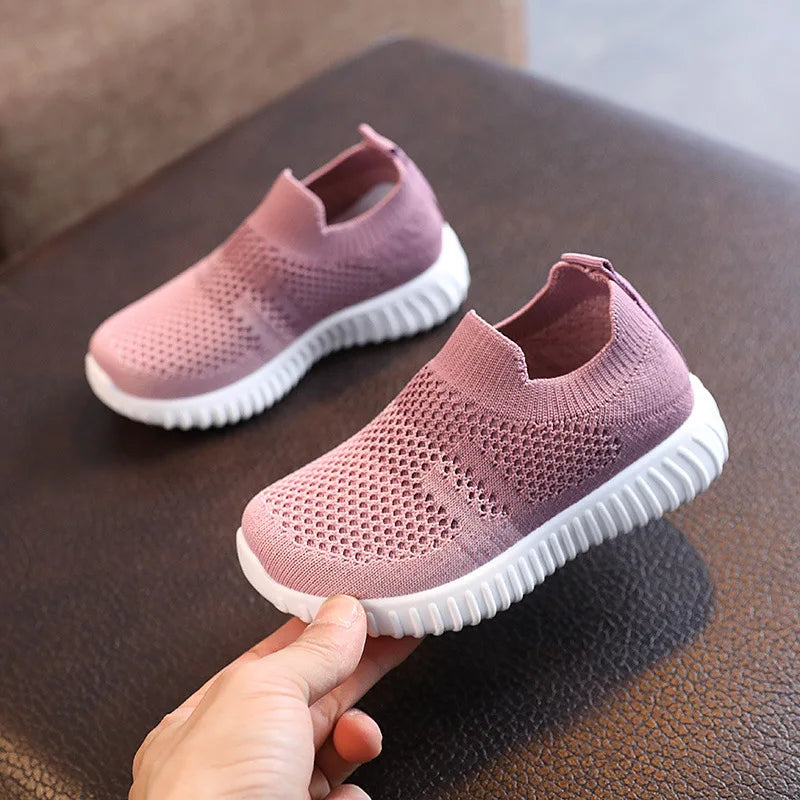 Children Shoes Spring Summer Kids Sneakers Soft Breathable Mesh For Boys Slip-on Casual Shoes Patchwork Color Baby Girls Shoes