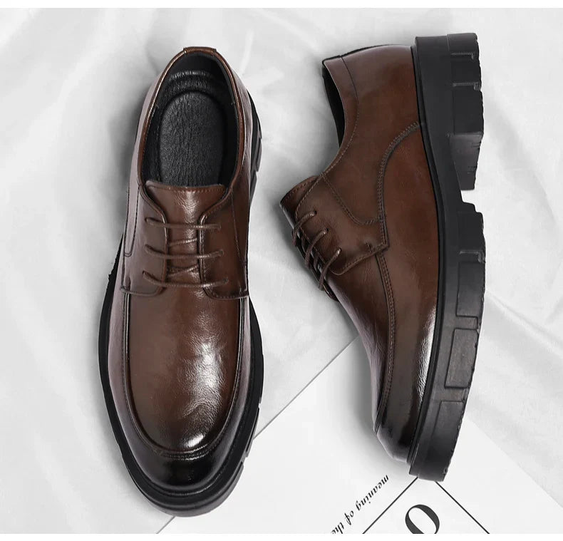 Men Dress Elevator Shoes Platform Breathable Lift Casual Business Luxury Genuine Leather Heightening Shoes5/8/10CM Taller Male