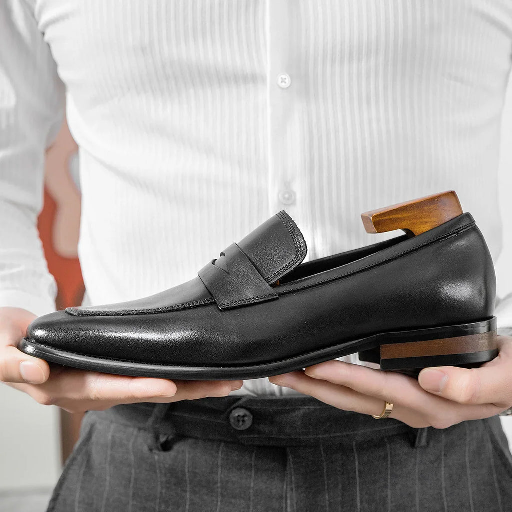 Men's Genuine Leather Shoes Loafer Handmade Shoes Antiskid Elegant Gentleman Oxford Shoes Simple British Style Wedding Shoes
