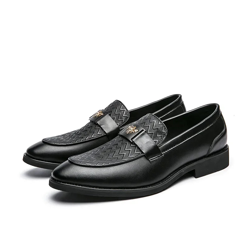 Men's Business Casual Shoes Autumn British Style Pointed Toe Formal Leather Shoes Easy to Wear Black Suit Wedding Shoes