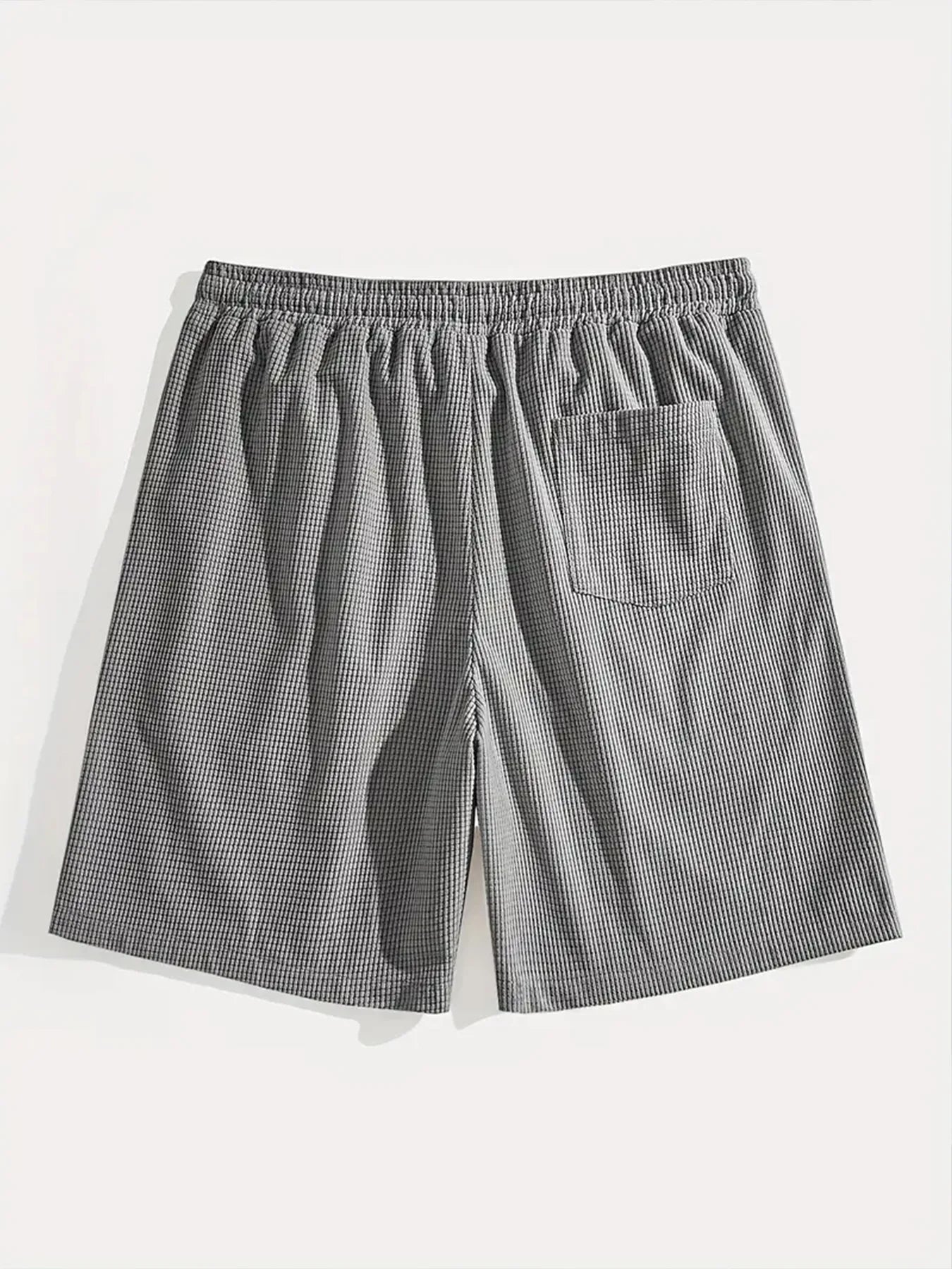 Men's Waffle Texture Shorts Summer Casual Sports Plus Size Loose Fit Knee-Length Shorts Male Oversized Streetwear Beach Pants