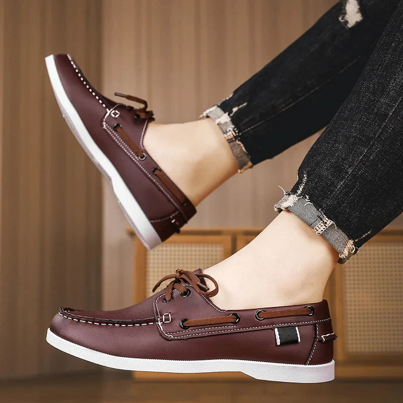 Men’s Strap Design Boat Shoes – Casual Non-Slip Loafers for Summer & Everyday Wear