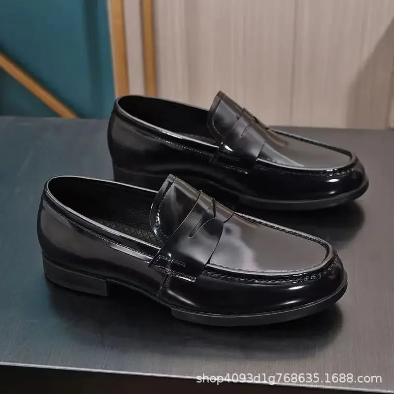 Men’s Premium Leather Slip-On Loafers – Comfortable Business & Casual Dress Shoes