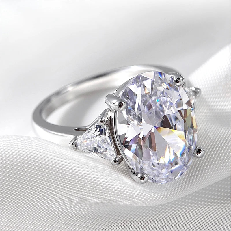 9CTTW Doveggs Full Moissanite Rings for Women Wedding Luxury Lab Diamond Jewelry S925 Sterling Silver Plated 18k Ring