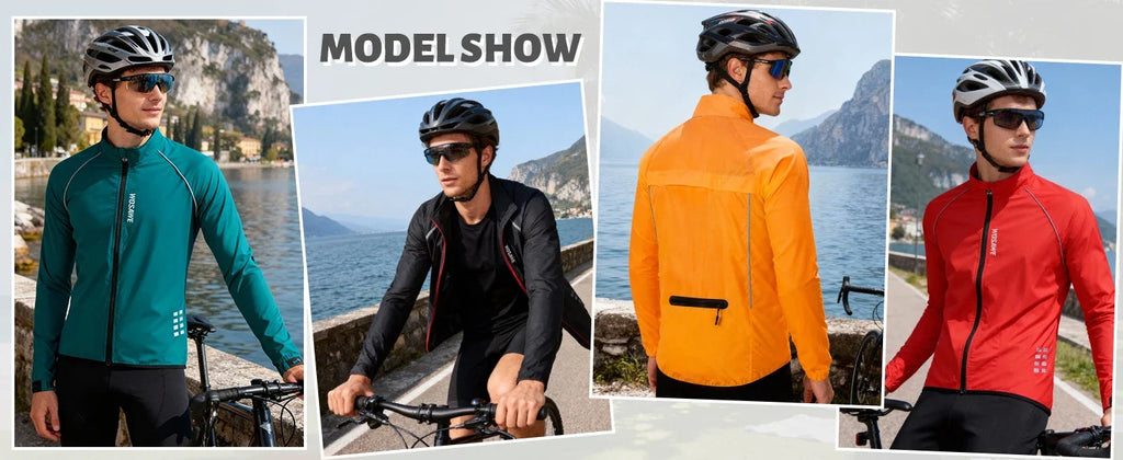 Men's Cycling Windbreaker Wind Jacket Windproof Water Repellent Mountain Bike MTB Clothing Reflective Loose Bicycle Coat