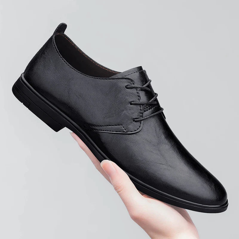 High Quality Handmade Casual Leather Business Shoes Mens Formal Oxford Office Shoes Fashion Lace-up Casual Flat Designer Shoes