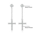Cross Shape Full Moissanite Drop Earrings for Women Men 925 Sterling Silver Long Diamond Earring with Certificate Fine Jewelry