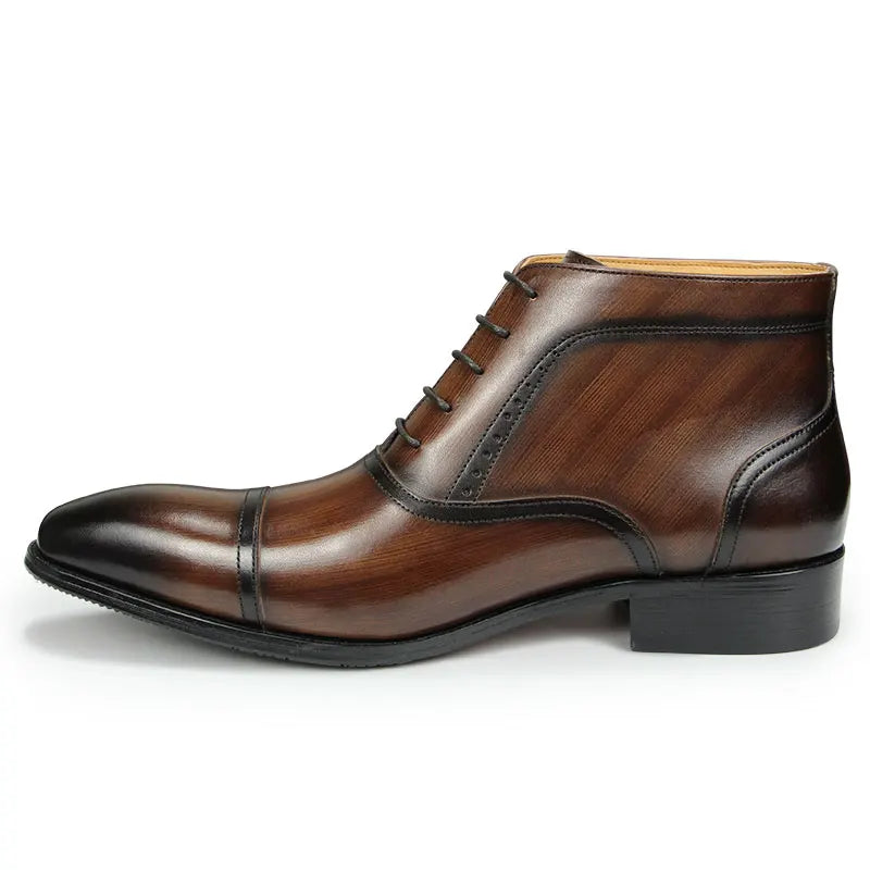 Luxury Men Genuine Leather Ankle Boots Fashion Casual Zapatos De Hombre Suit Work Safety Pointed Toe Cool Trendy Boot Customized