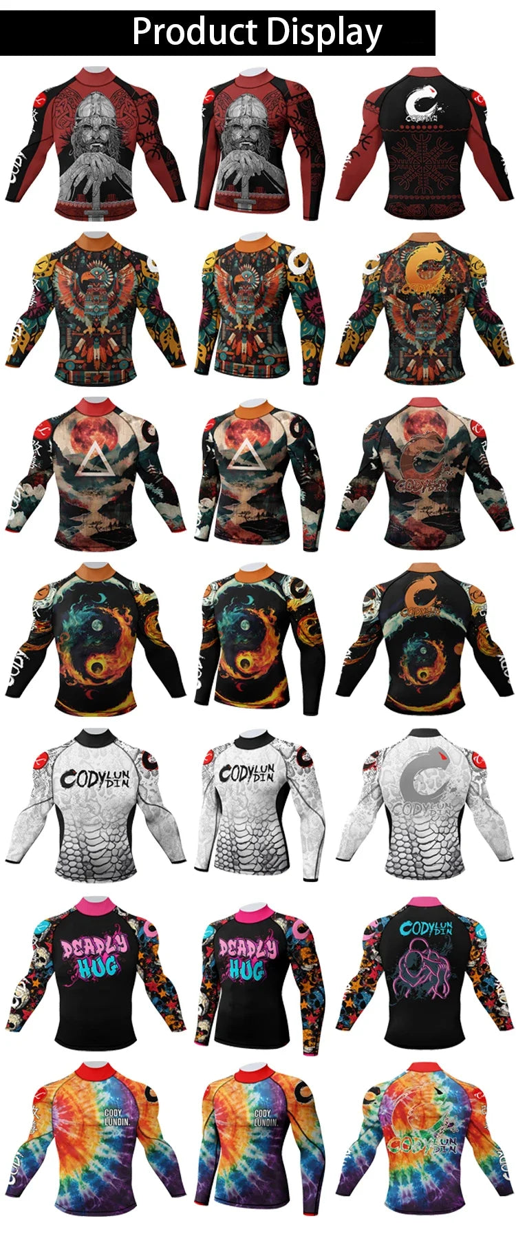 Cody Lundin Mock Neck Men Compression Long Sleeve Fitness Shirt Grappling Boxing Jersey, MMA Jitsu BJJ Rash Guard With Anti Slip