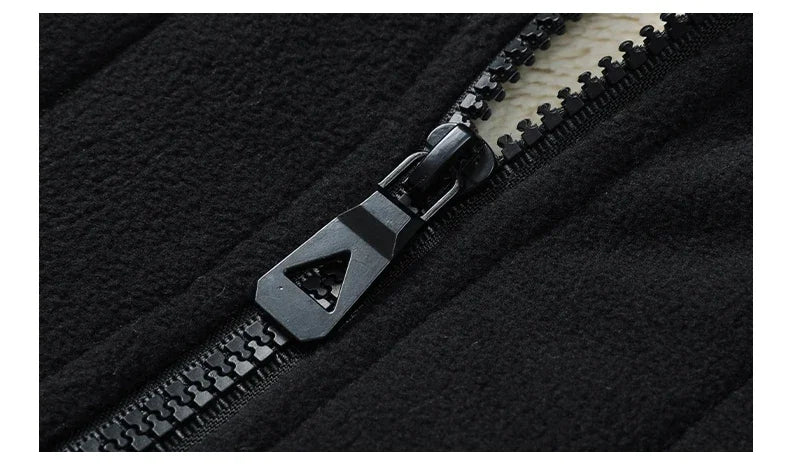 2024 Autumn and Winter Lambswool Vests Men New Warm Padded Stand-up Collar Large Size Casual Versatile Trend Jacket Shoulders