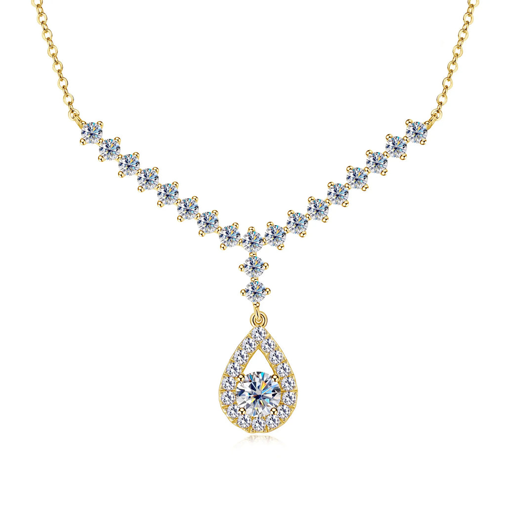 3.38CT Moissanite Necklaces for Women 100% Real Silver Chain 925 Pandant Lab Diamond Luxury Wedding Party Jewelry