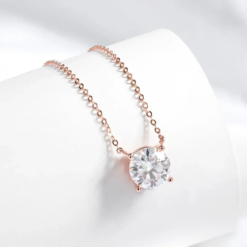 1-6CT Brilliant cut Moissanite Necklace for Women Solitaire Pendant Luxury Female Neck Chain 925 Sterling Silver 100%