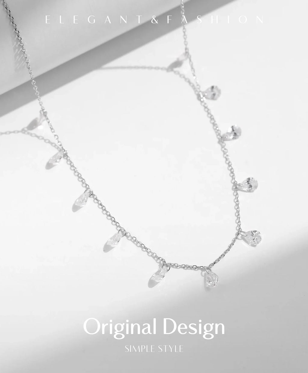 925 Sterling Silver Stackable Clavicle Chokers Necklace Sparkling Zircon Neck Chain for Women Fine Jewelry