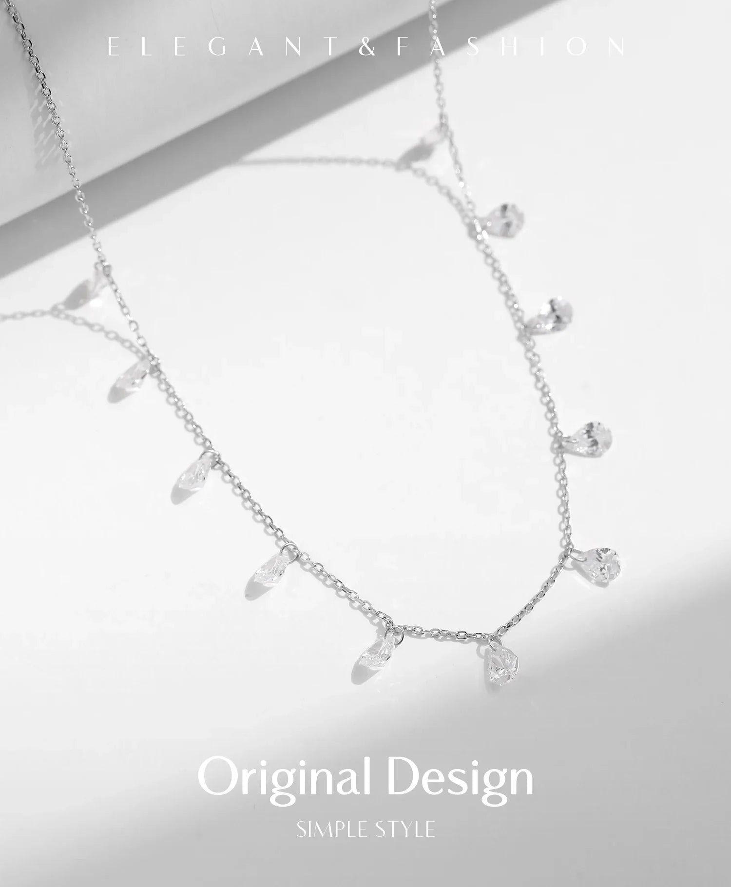 925 Sterling Silver Stackable Clavicle Chokers Necklace Sparkling Zircon Neck Chain for Women Fine Jewelry