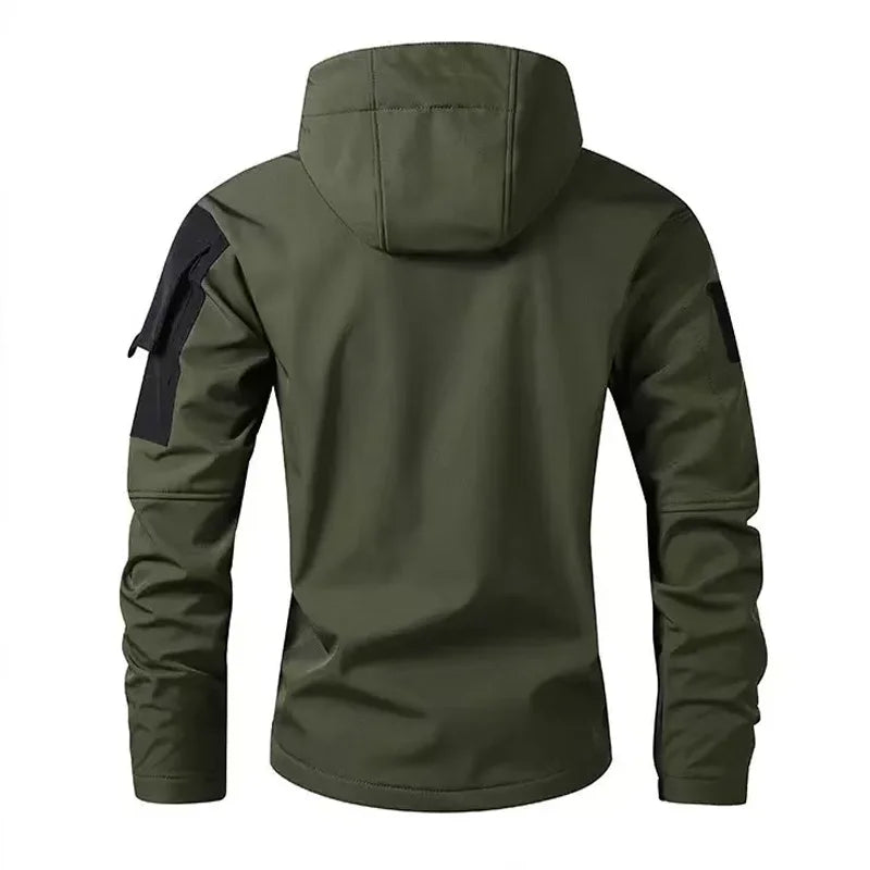 Men's Winter Tactical Military Jackets Hood Waterproof Hiking Camping Sport Fleece Coat Climbing Softshell Trekking Outdoor Wear