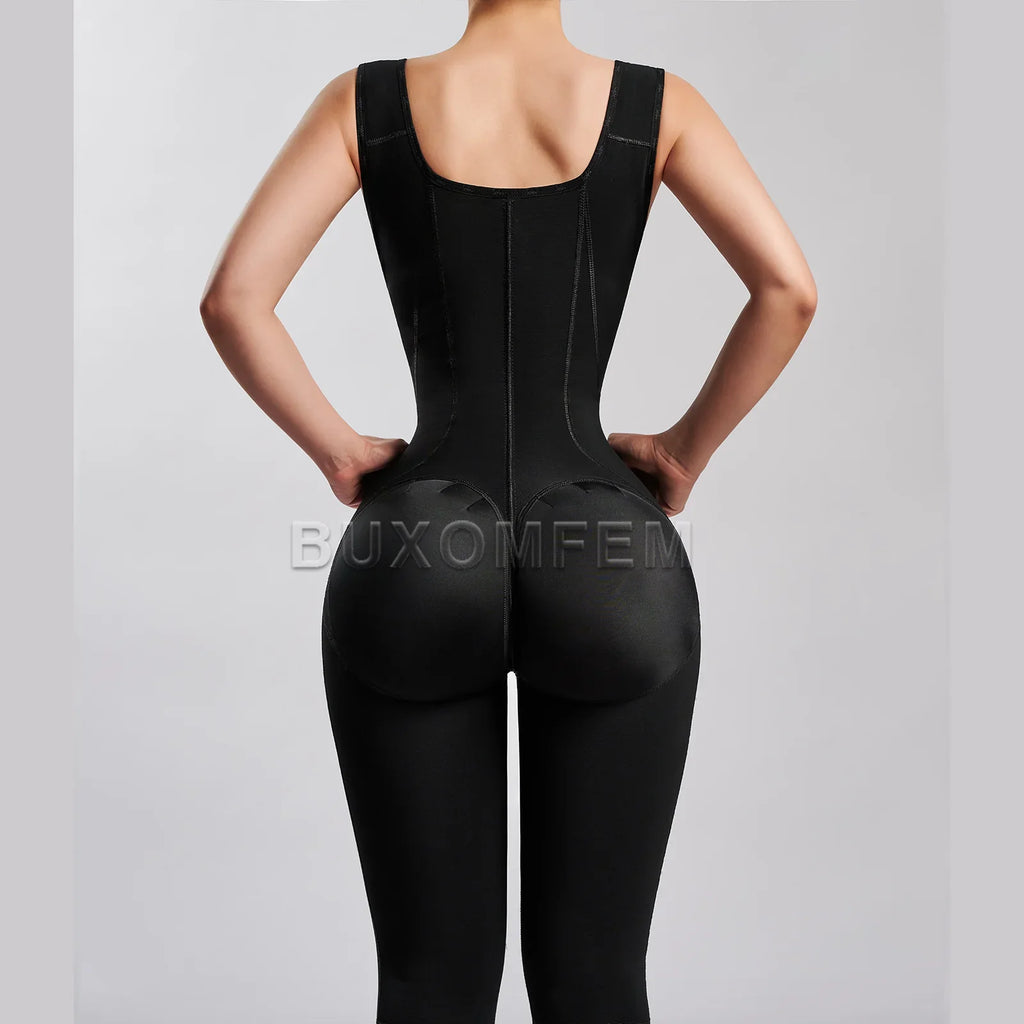 Women's Open Chest Girdles Fajas Colombianas High Waist Trainer Body Shapewear Slimming Post Surgery Elastic Abdomen Bodysuits