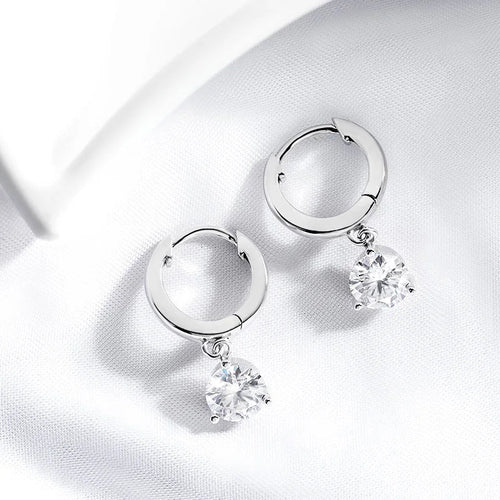 0.5-2CT Brilliant Cut Moissanite Drop Earrings for Women Classic 3 Prong Wedding Fine Jewelry S925 Sterling Silver 100%