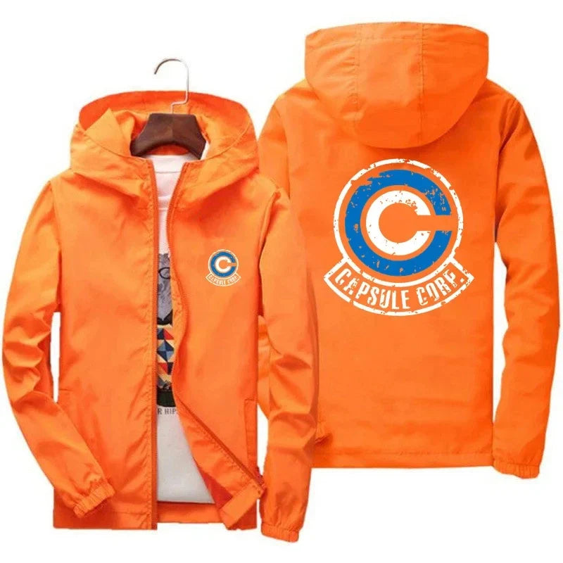Capsule Corp Cool Dynocaps Anime Gym Men's Hooded Sports Shirt Men's Spring and Autumn Hooded Fishing Outdoor Sports Jacket