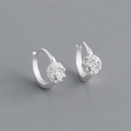 925 Sterling Silver Luxury Shiny Zircon Huggies Hoop Earrings for Women Fashion Elegant Charms Wedding Party Jewelry Gift