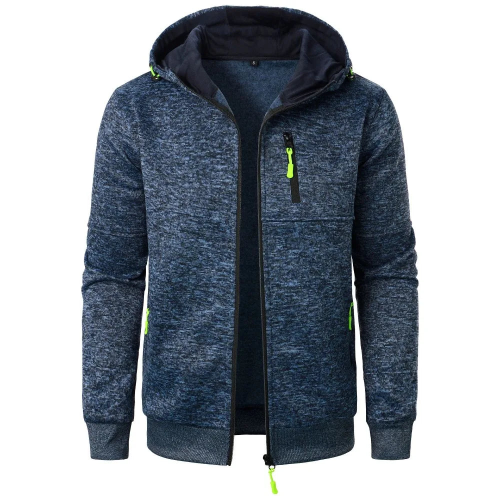 جاكيتات رجالية جديدة رياضية للياقة البدنية، كاجوال، سويت شيرت، كارديجان بغطاء للرأس، جاكيت بيسبول