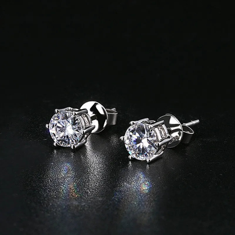 2ct 8mm Moissanite Earrings for Women Lab Grown Diamond Ear Studs 925 Sterling Silver Fine Jewelry Gift