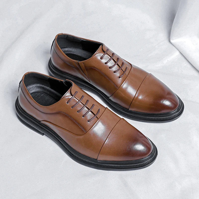 Brand Men Genuine Leather Shoes Black Wedding Bride For Formal Party Dress OEM Italian Men Shoes Casual Soft Casual Shoes
