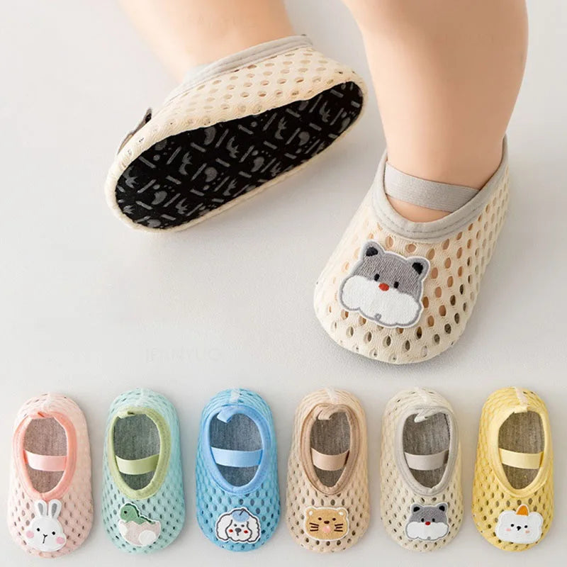 Spring Summer Newborn Baby Socks Shoes Cartoon Children Anti Drop Toddler Shoe Soft Sole Anti Slip Boys Girls Kids First Walkers