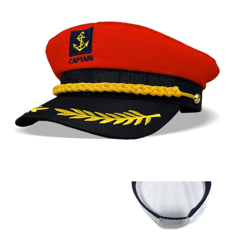 Men Women Baseball Caps Nautical Marine Sailor Navy Captain Hats Adjustable Cotton Hat for Party Performance Costume Cosplay Y2K