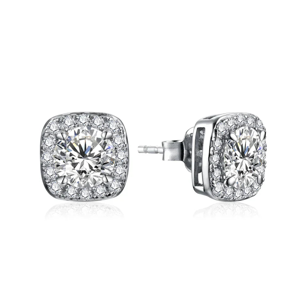 Luxurly 1.0ct Moissanite Earrings Diamond 925 Sterling Silver Gold Plated Moissanite Fine Jewelry Certificate Wholesale