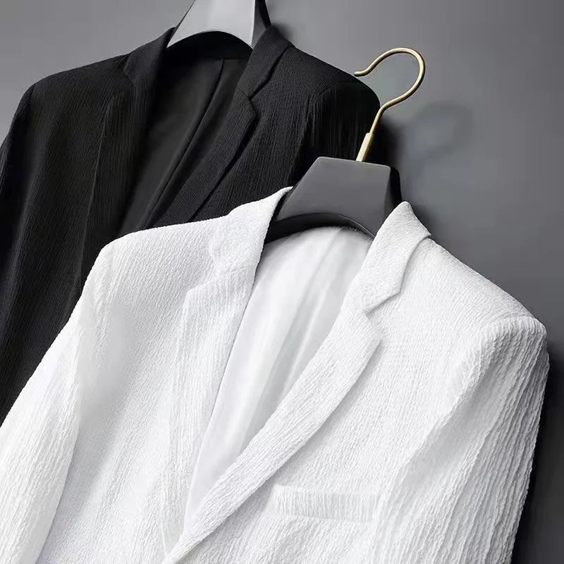 2024 Summer and Autumn New Fashion Suit Men's Long sleeved High end Quality Casual Set Korean Edition Casual Two Piece Set