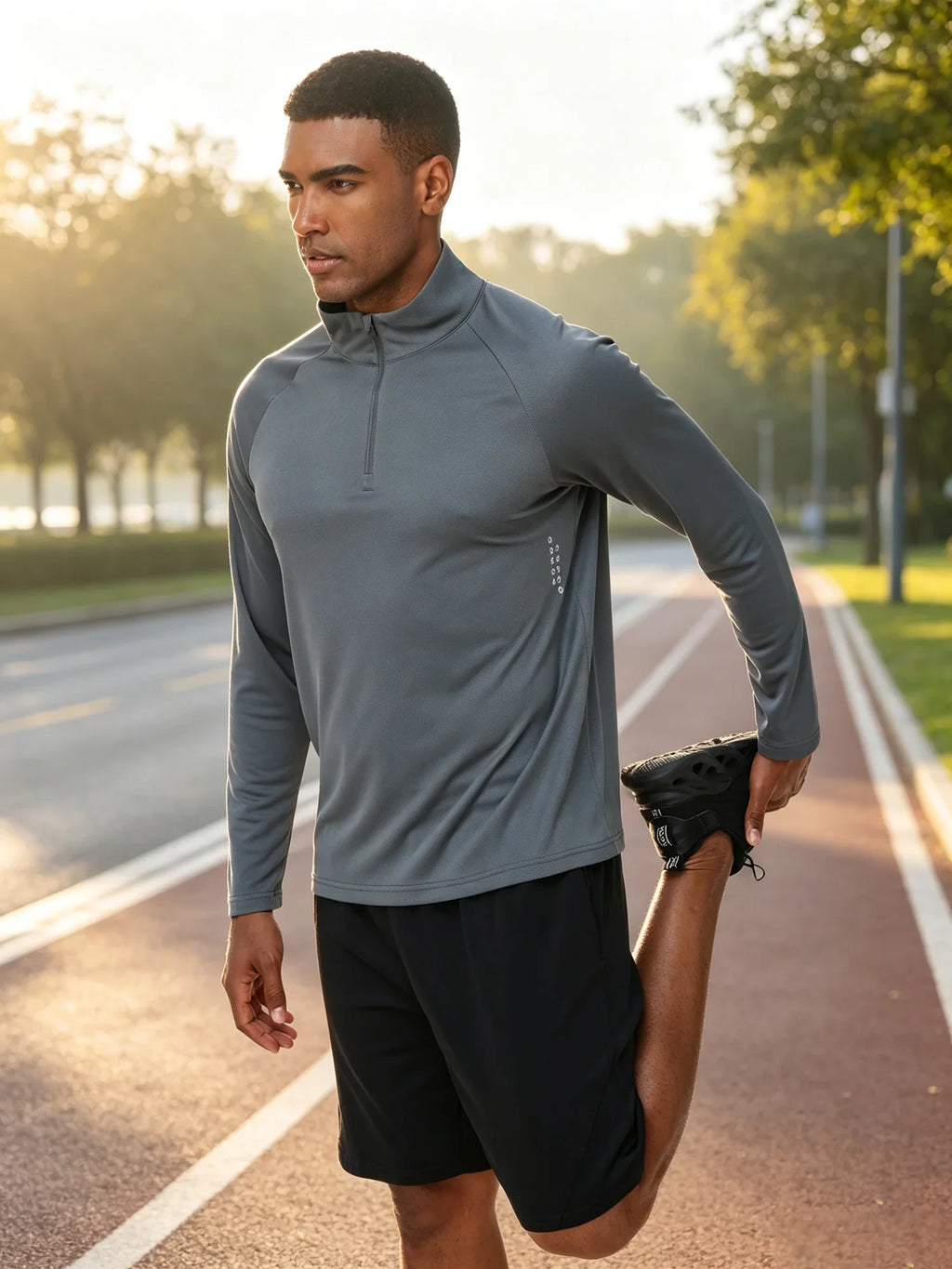 Summer Men UPF 50+ Long Sleeve T-Shirt, Breathable Rash Guard Pullover Tops for Sport Fishing Running Beach Surfing
