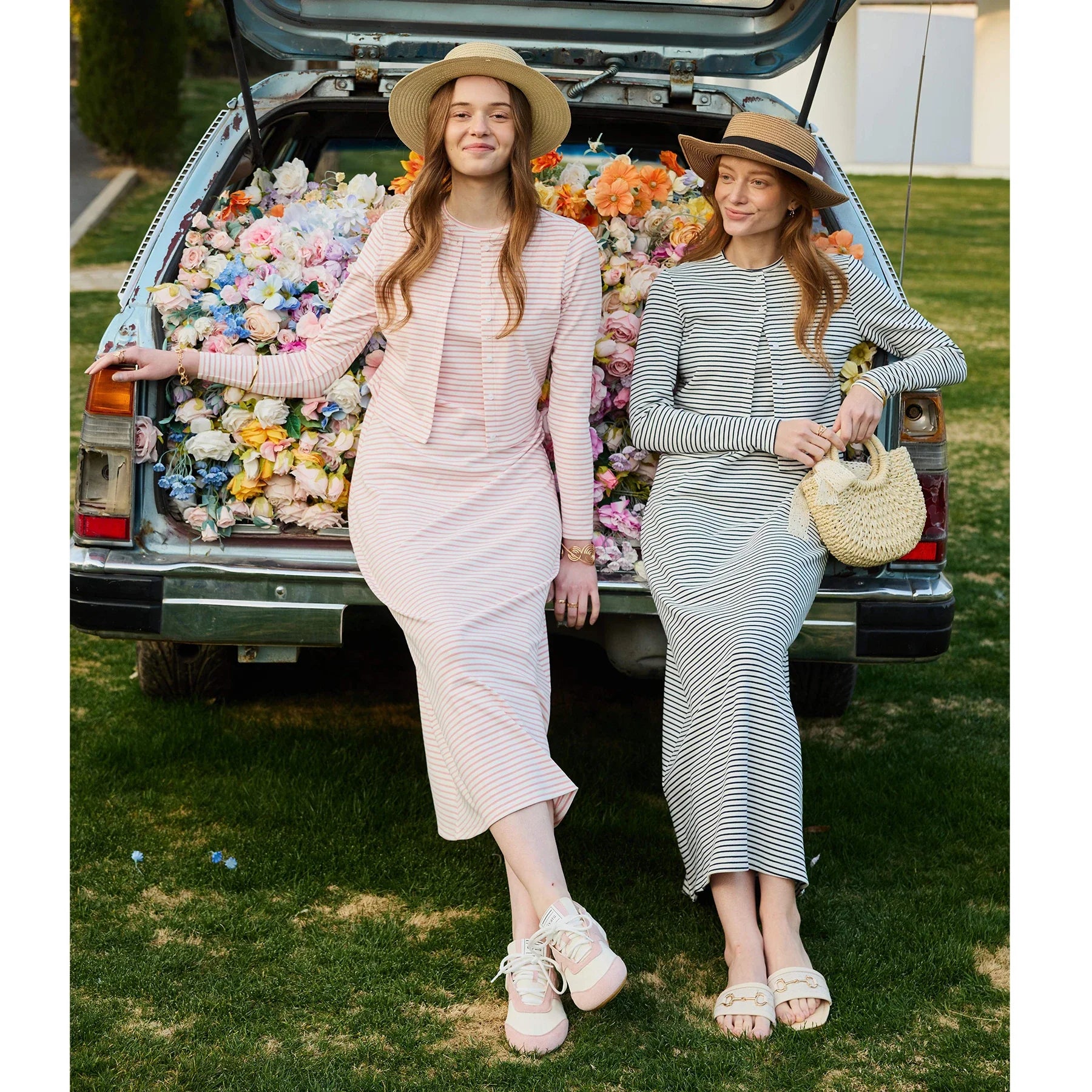 SS2026 Women's Dress Striped Cardigan and Dress Soft Three Color Options Fashionable Women's Outfit