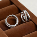 Dainty Full D Color Moissanite Hoop Earrings Two Row Women Man S925 Silver Pass Diamond Test Party Small Ear Buckle Gift