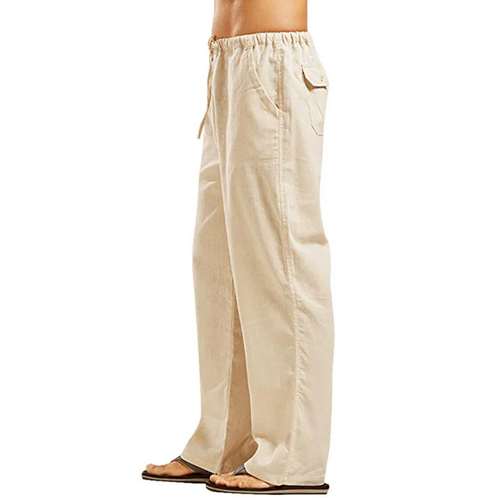 Men's Cotton Linen Pants Loose Cool Casual Long Pants