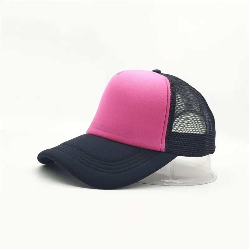 Unisex 5 Panel Trucker Hat For Adult Summer Net Baseball Cap Men