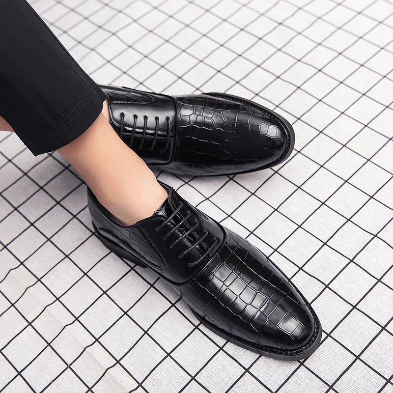 Spring Italian high-quality Blue Leather Shoes for Men men leather shoes Wedding Dress Shoes Patent mens loafers Big size:38-48